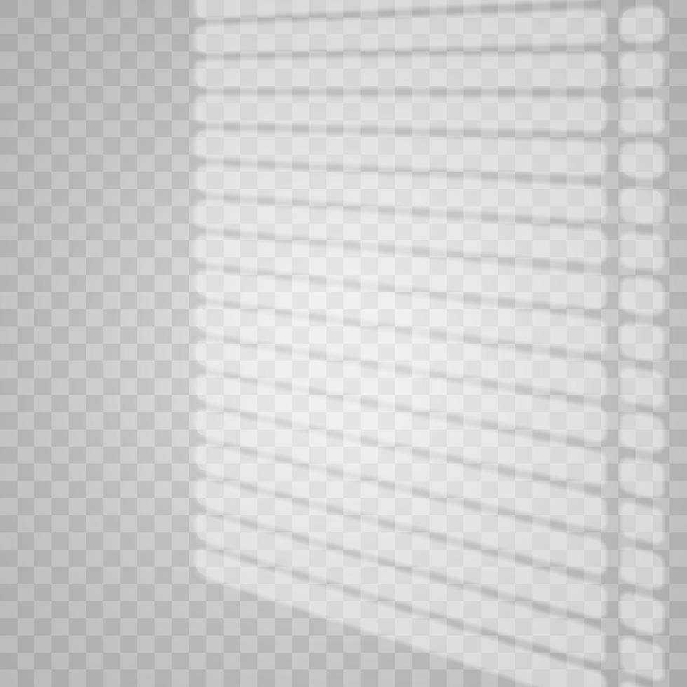 Transparent overlay windows and blinds shadow. Realistic light effect of shadows and natural lighting. vector
