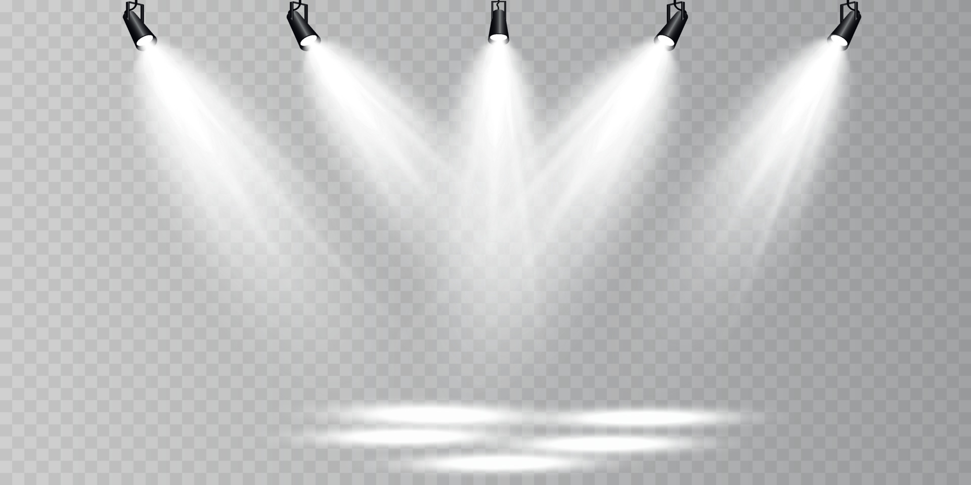 White Stage lighting. Bright lighting with spotlights. Directional