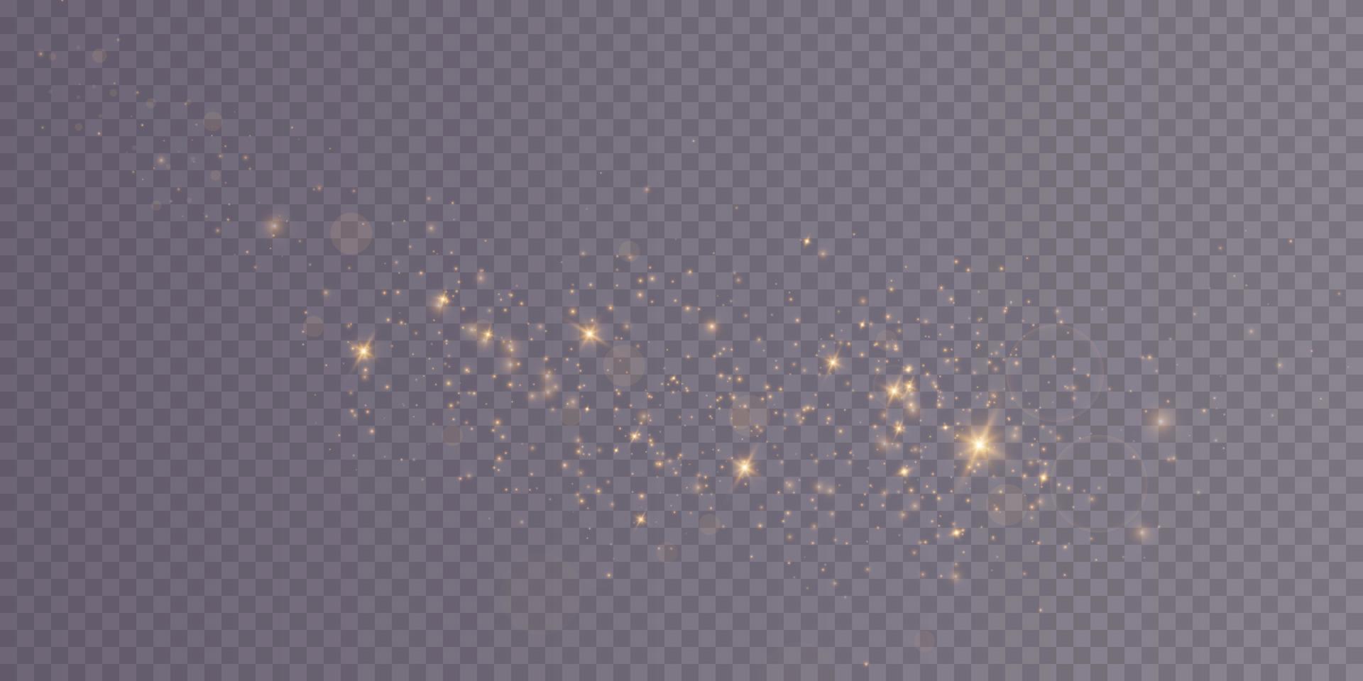 Light abstract golden glowing bokeh lights. Light bokeh effect. Christmas background from shining dust. Christmas concept flare sparkle. vector