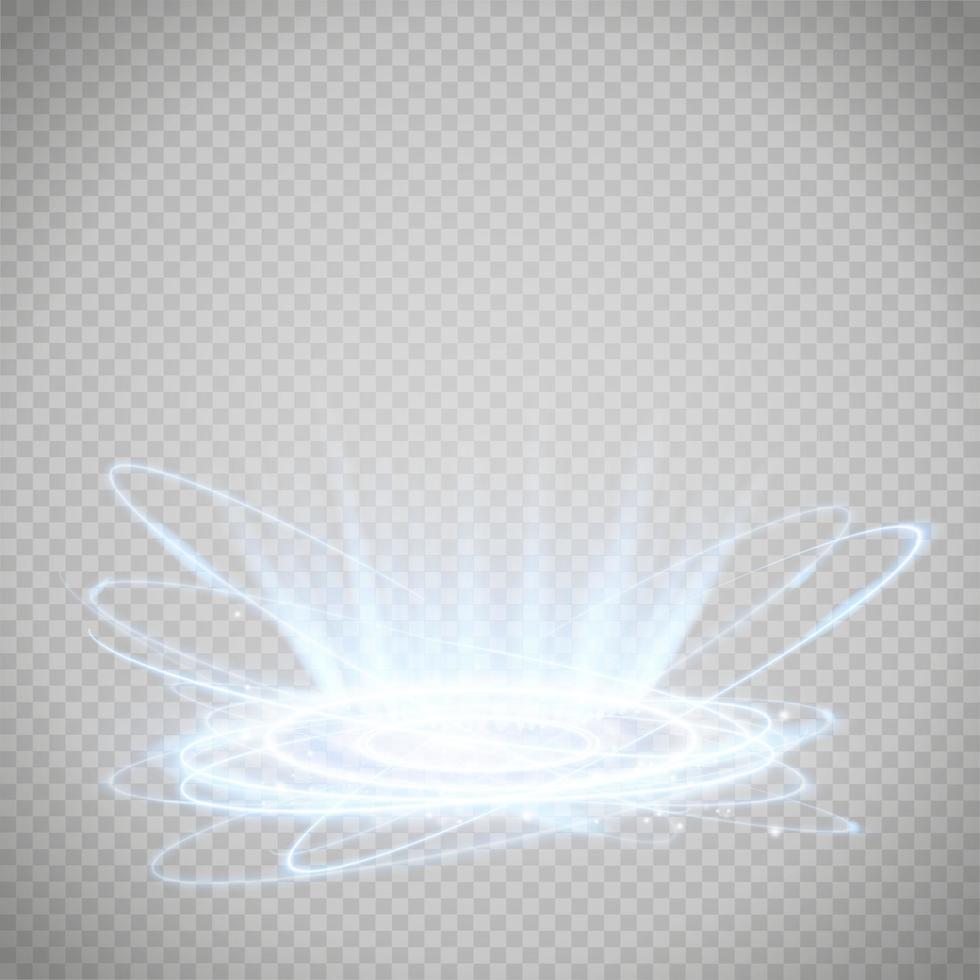 Blue magic portal. Futuristic teleport. light effect. vector