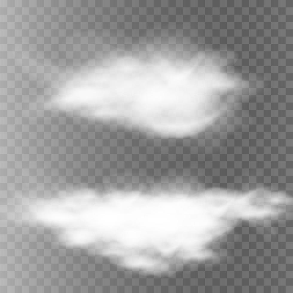 White realistic clouds elements collection. vector