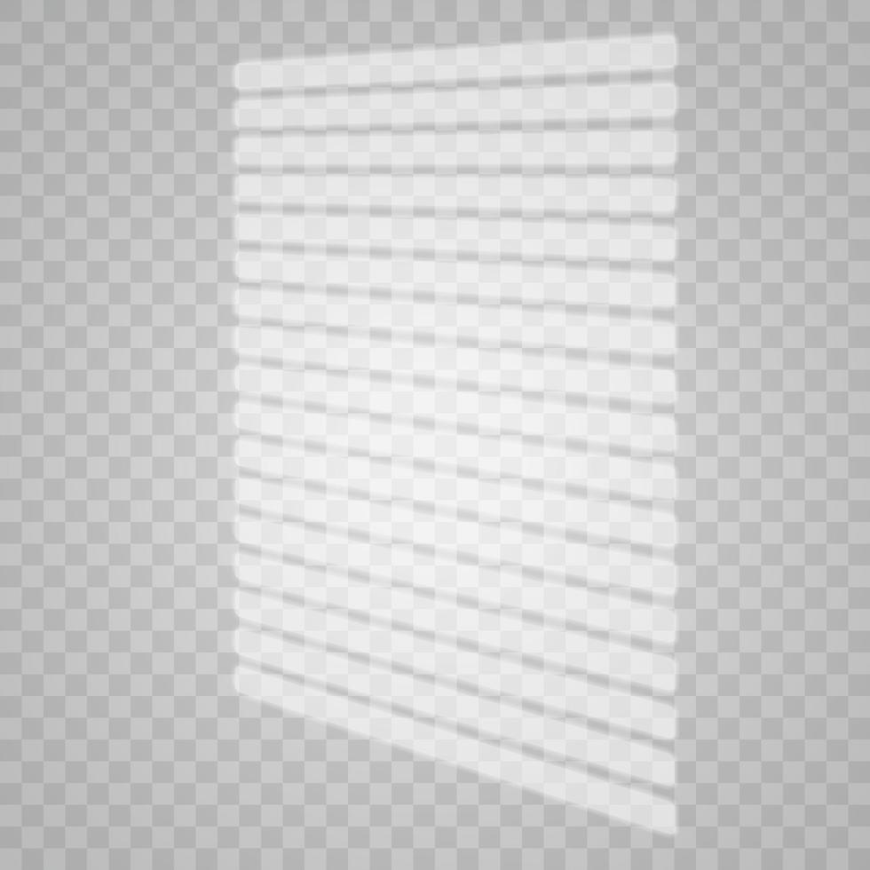 Transparent overlay windows and blinds shadow. Realistic light effect of shadows and natural lighting. vector