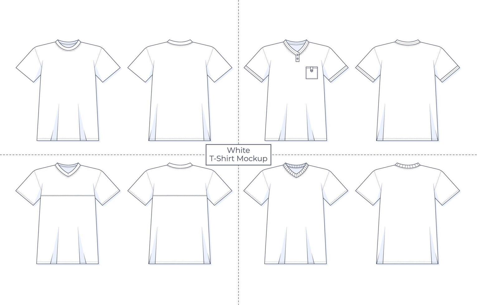 White Tshirt Male With Short Sleeves Mockup vector