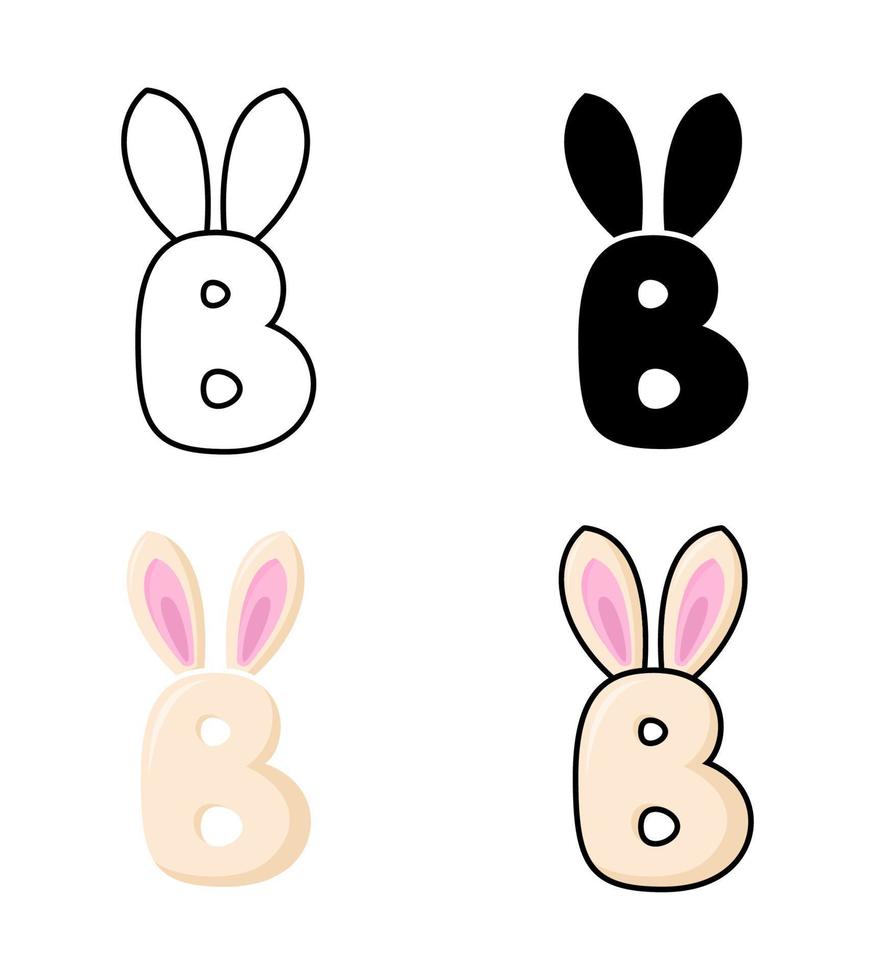 alfabeto b en estilo plano aislado vector