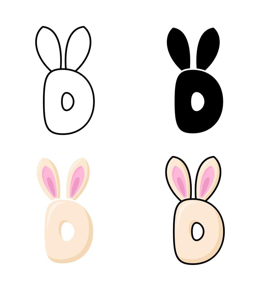 Alphabet D in flat style isolated vector