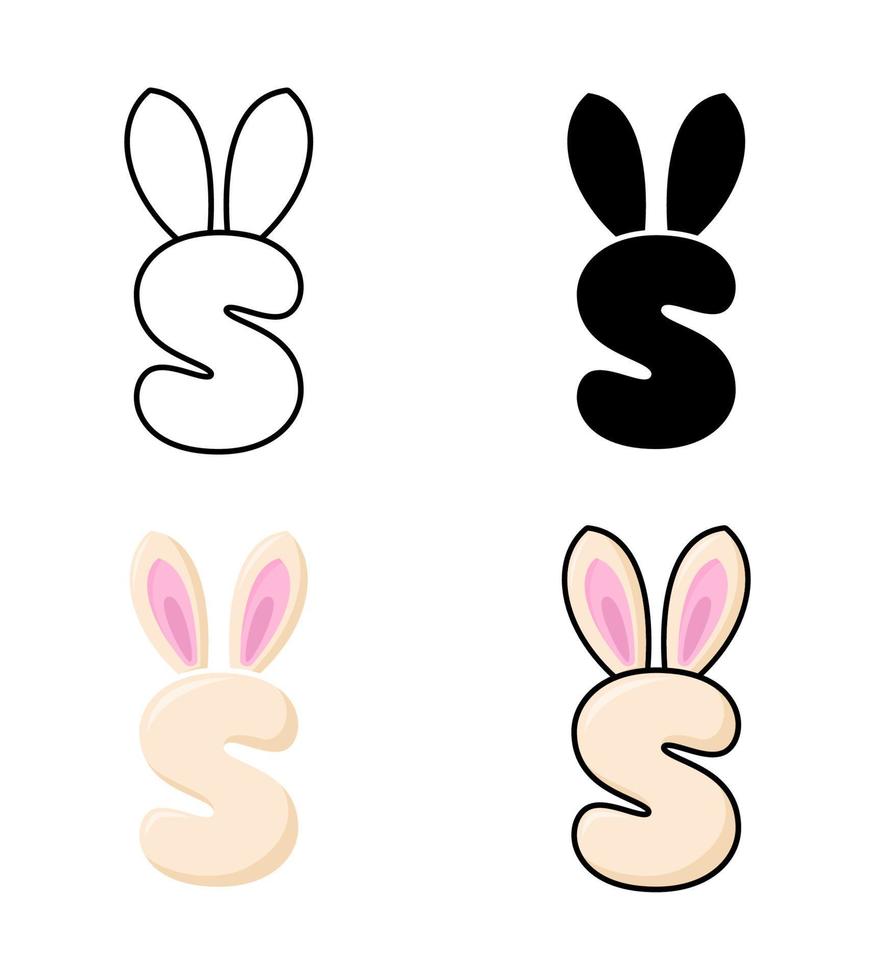 Alphabet S in flat style isolated vector