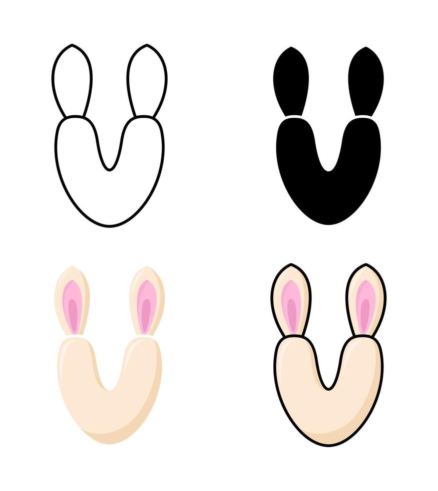 Alphabet V in flat style isolated vector