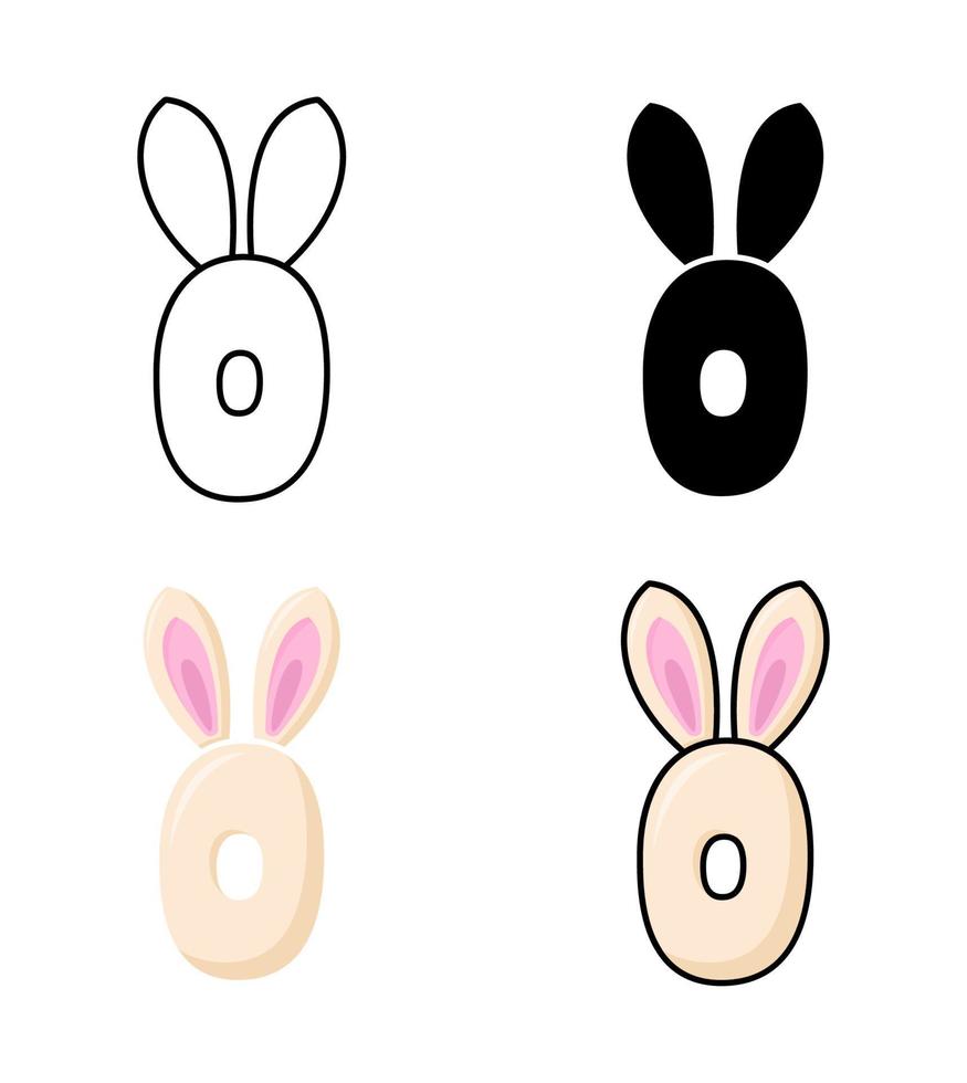 Number 0 in flat style isolated vector