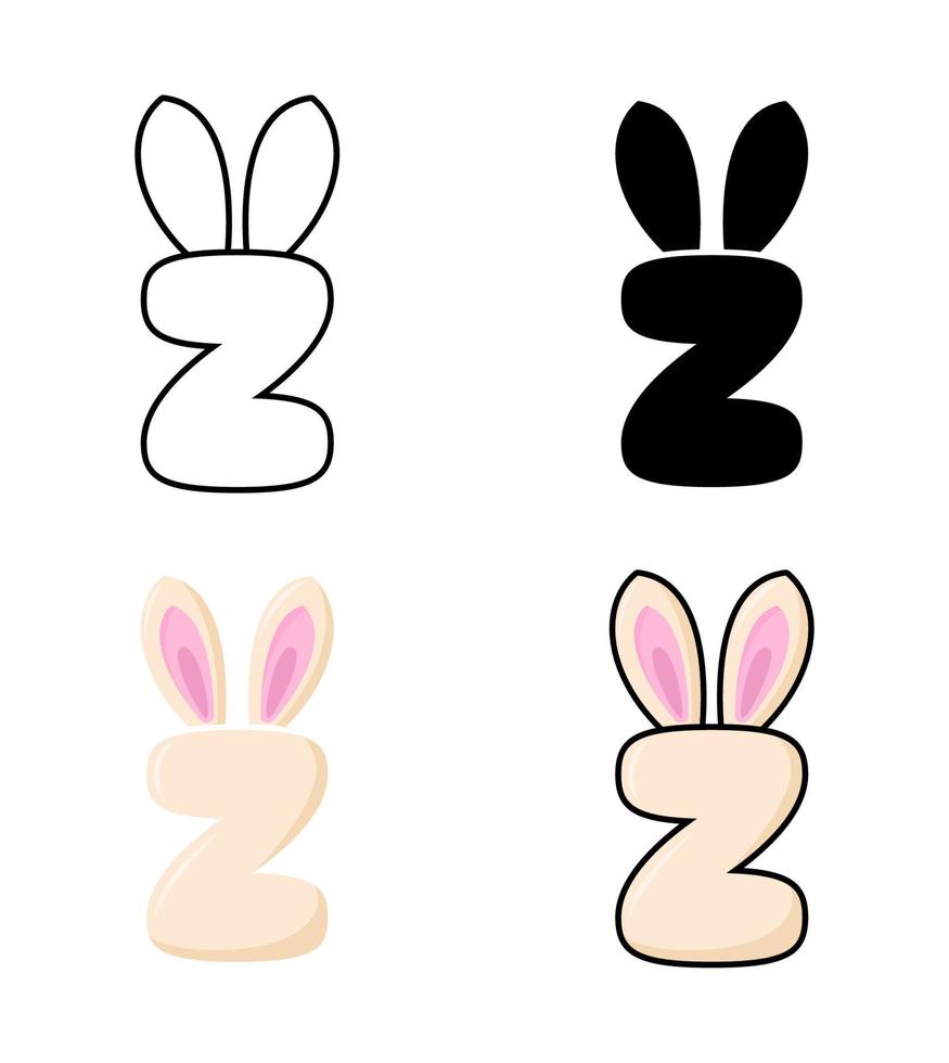 alfabeto z en estilo plano aislado vector