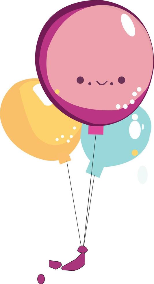 cute party balloons icon vector