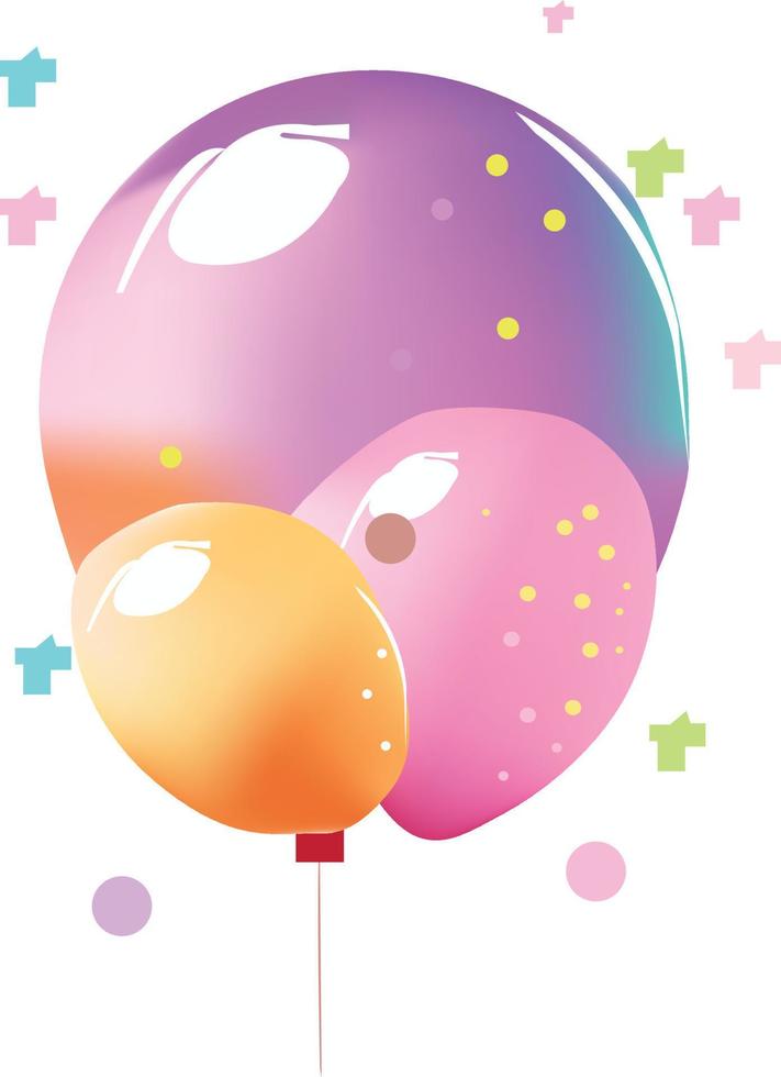 paquete de tres globos de cumpleaños vector