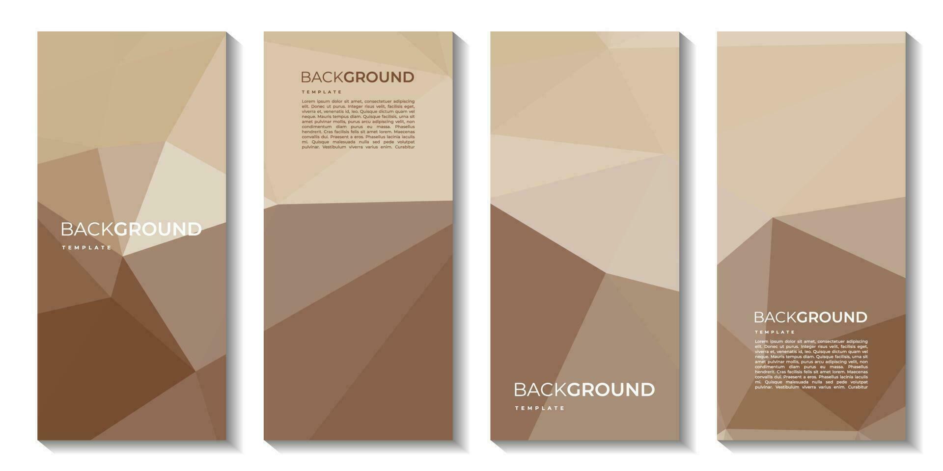 a set of brochure with colorful background. banners design. triangle shapes. lowpoly design. vector