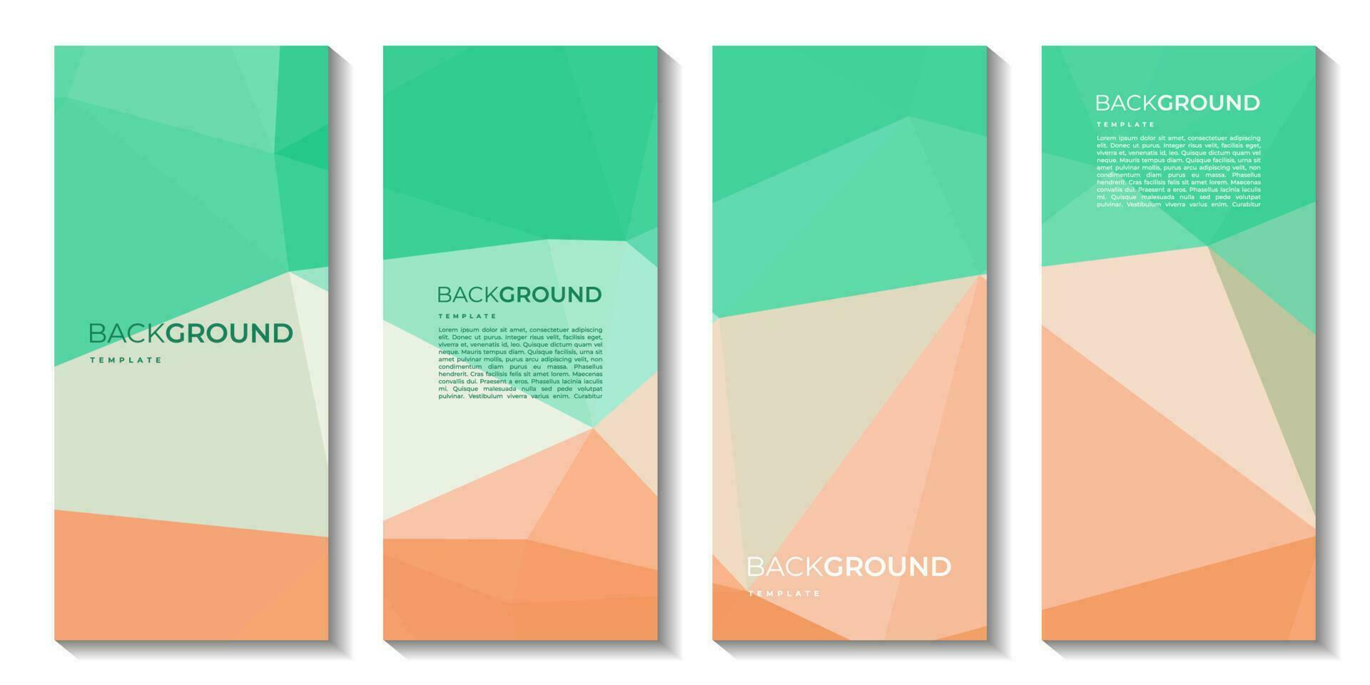 a set of brochure with colorful background. banners design. triangle shapes. lowpoly design. vector