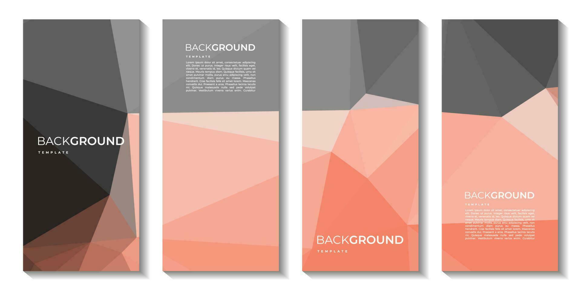 a set of brochure with colorful background. banners design. triangle shapes. lowpoly design. vector