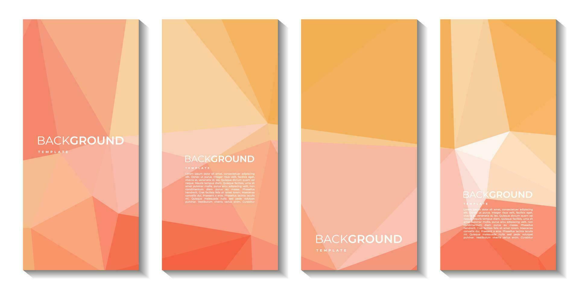 a set of brochure with colorful background. banners design. triangle shapes. lowpoly design. vector