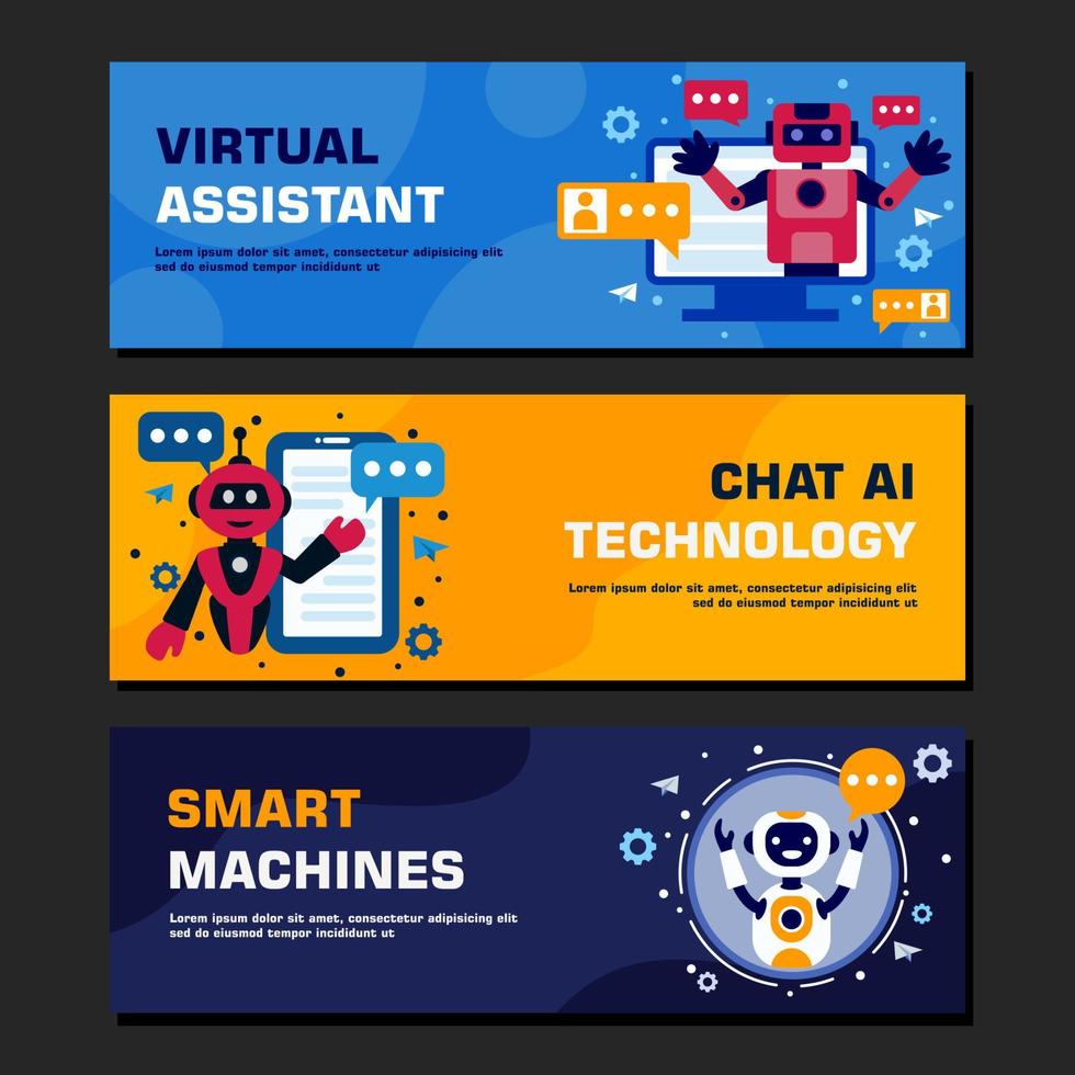 Chat Artificial Intelligence Technology Banner Template vector