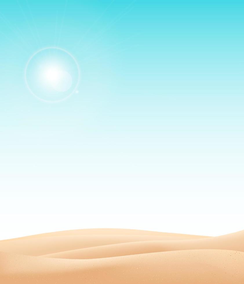 Desert landscape vector background. Natural sand dunes in sun wallpaper with explorer. Eps10 vector illustration. Desert landscape.