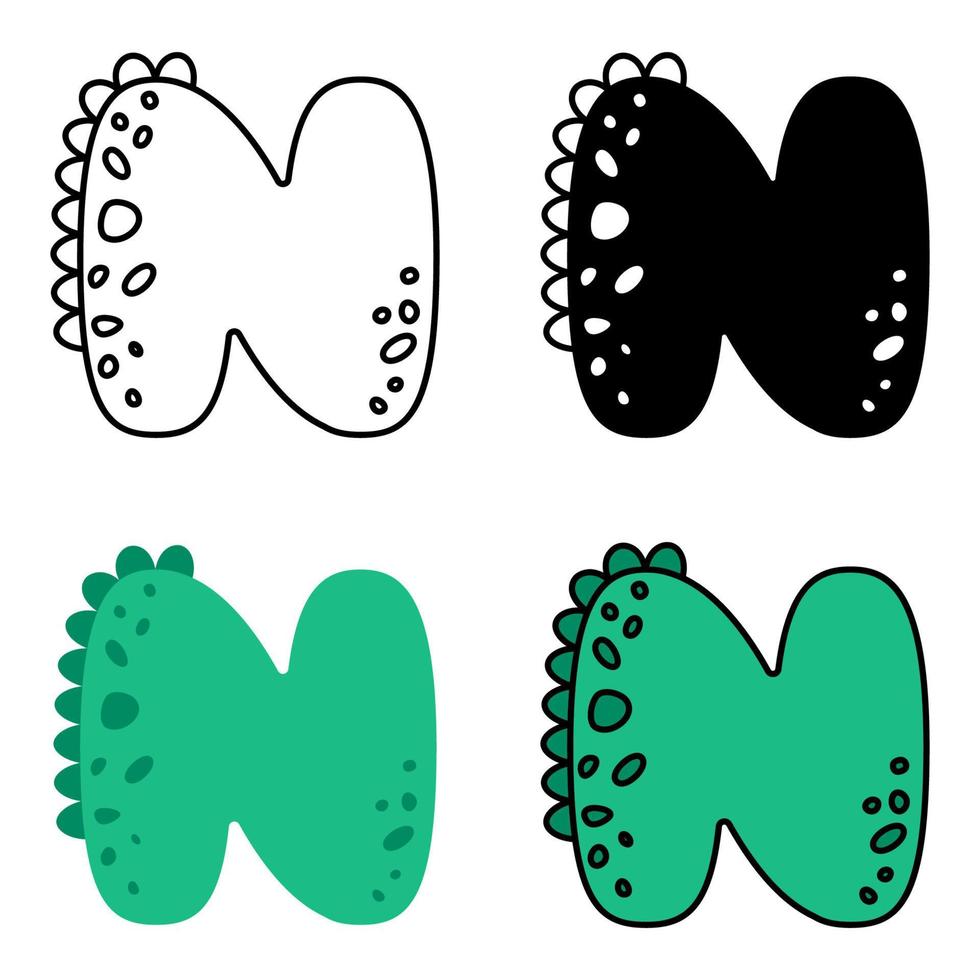 Alphabet N in flat style isolated vector