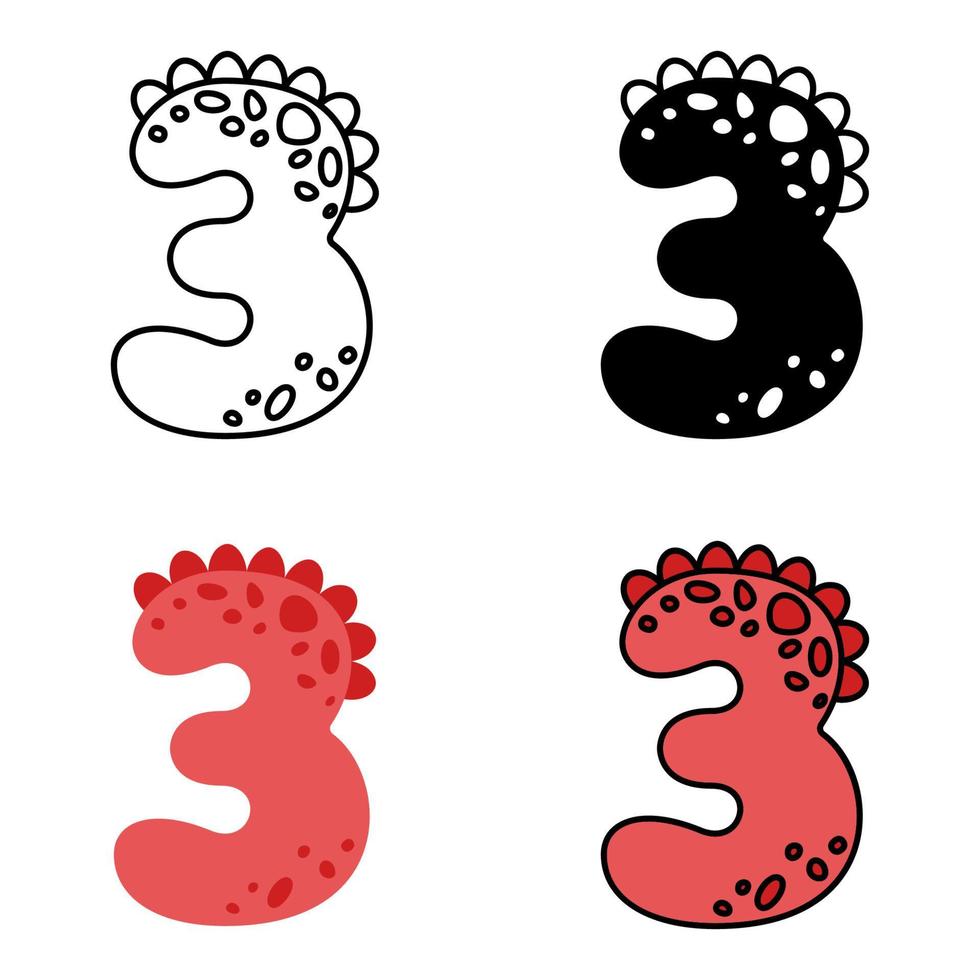 Number 3 in flat style isolated vector