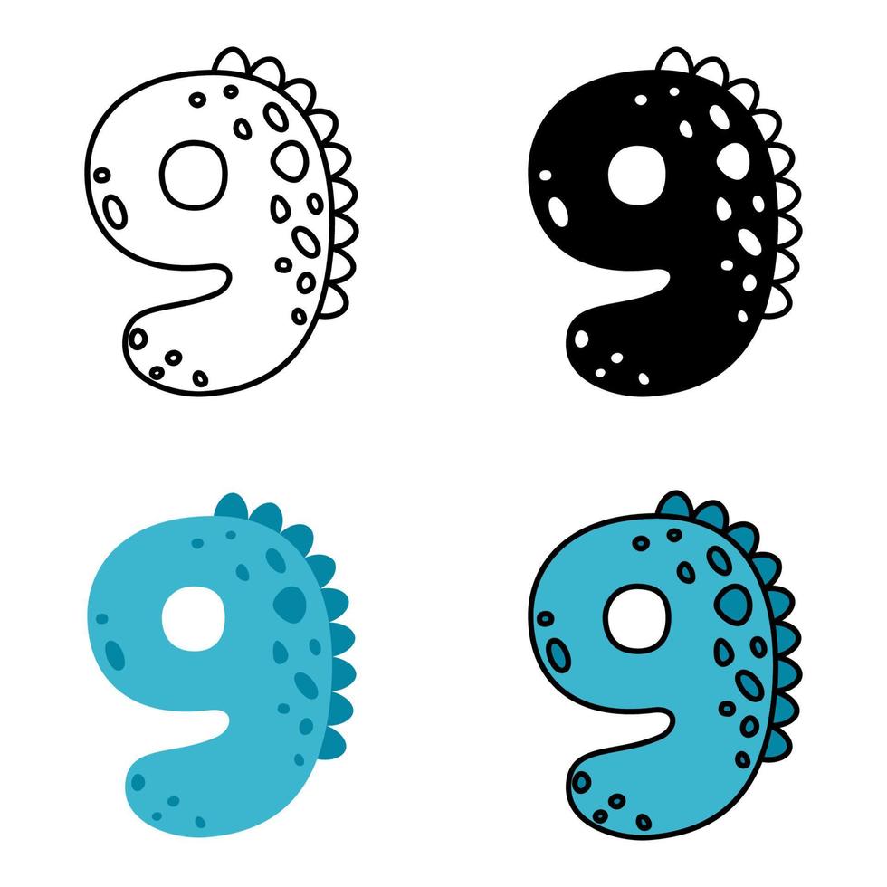 Number 9 in flat style isolated vector