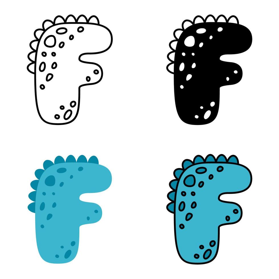 Alphabet F in flat style isolated vector