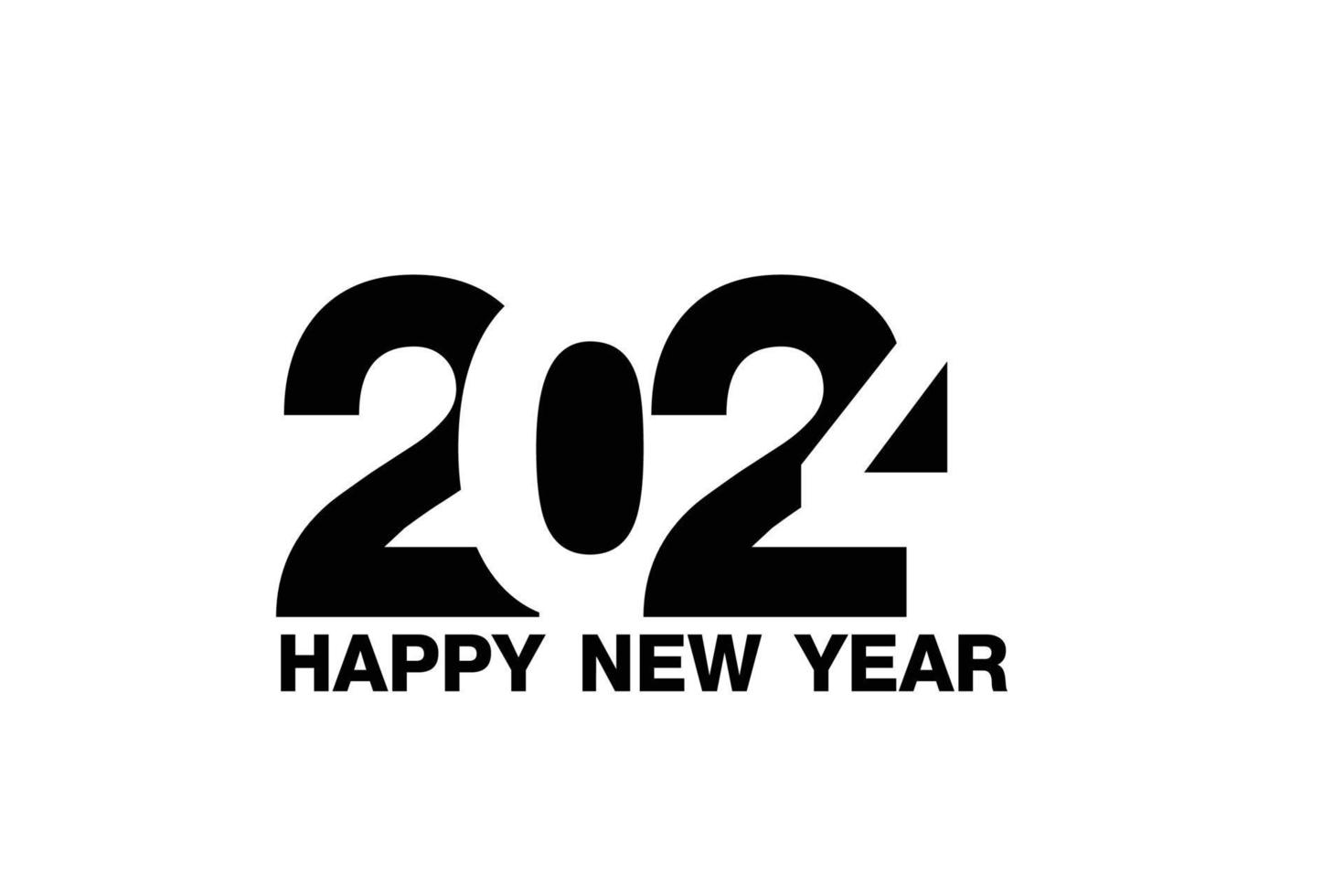Happy New Year 2024 text design. for Brochure design template, card