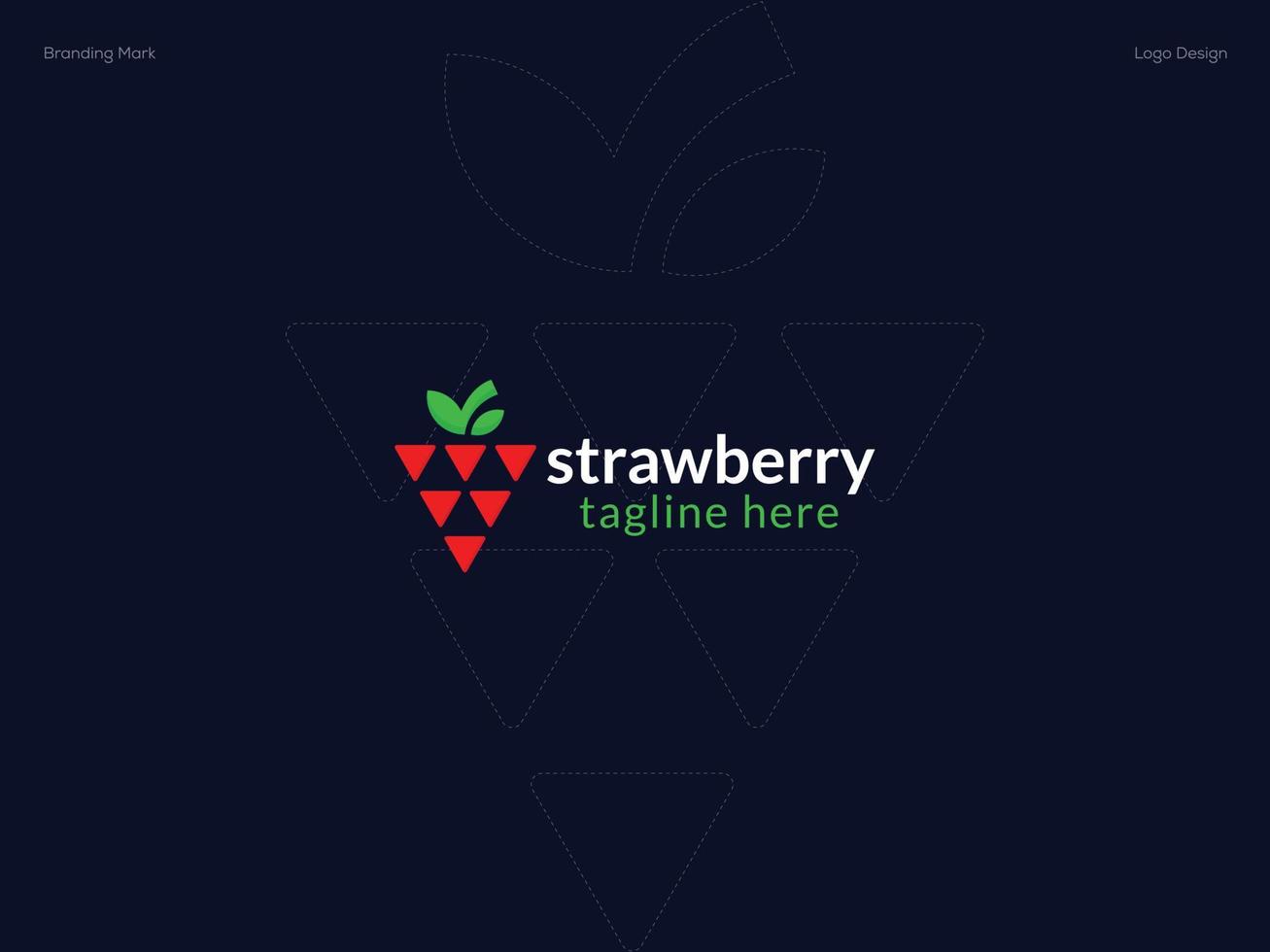 Strawberry logo design With triangle vector