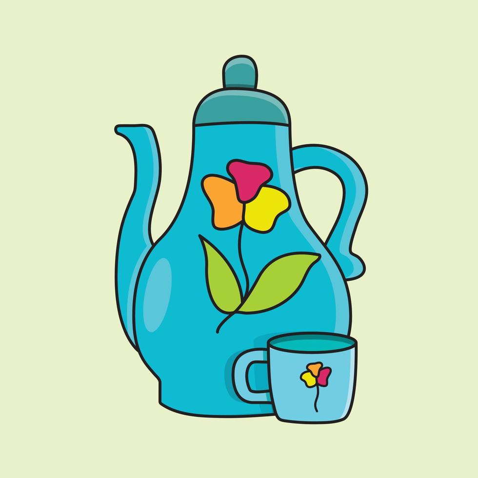 Illustration of Classic Teapot Vector Drawing