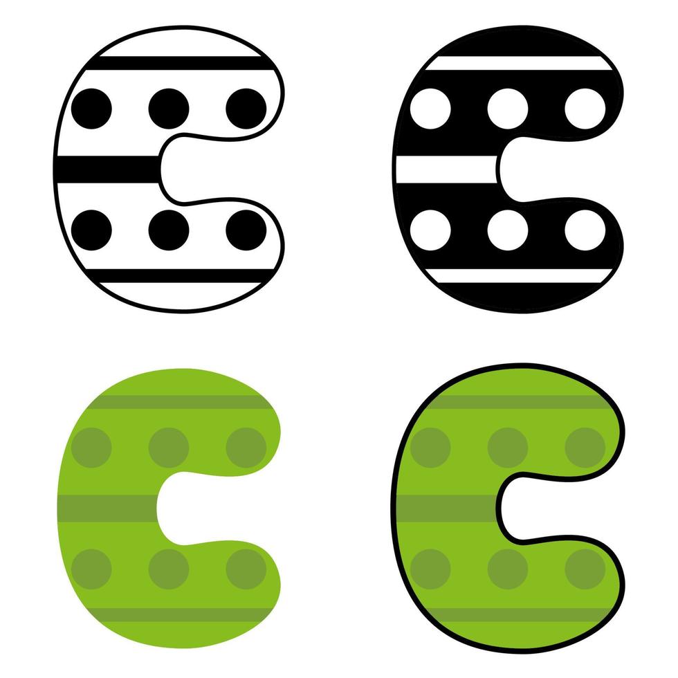 Alphabet C in flat style isolated vector