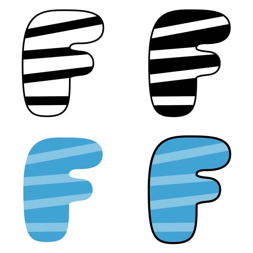 alfabeto f en estilo plano aislado vector