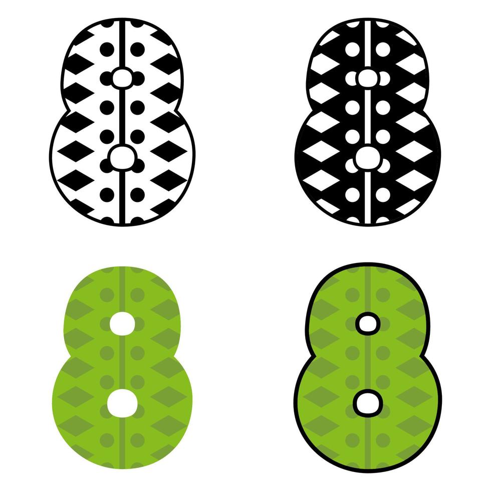 Number 8 in flat style isolated vector