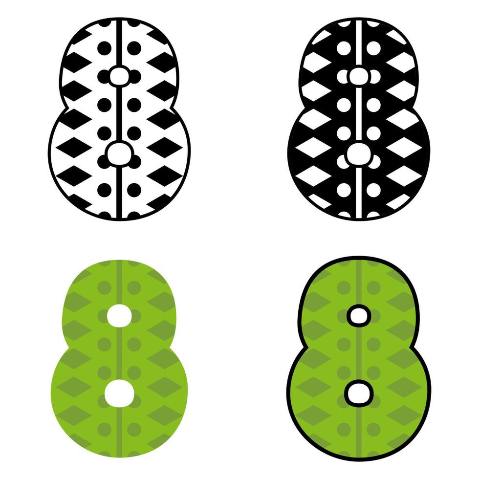 Number 8 in flat style isolated vector