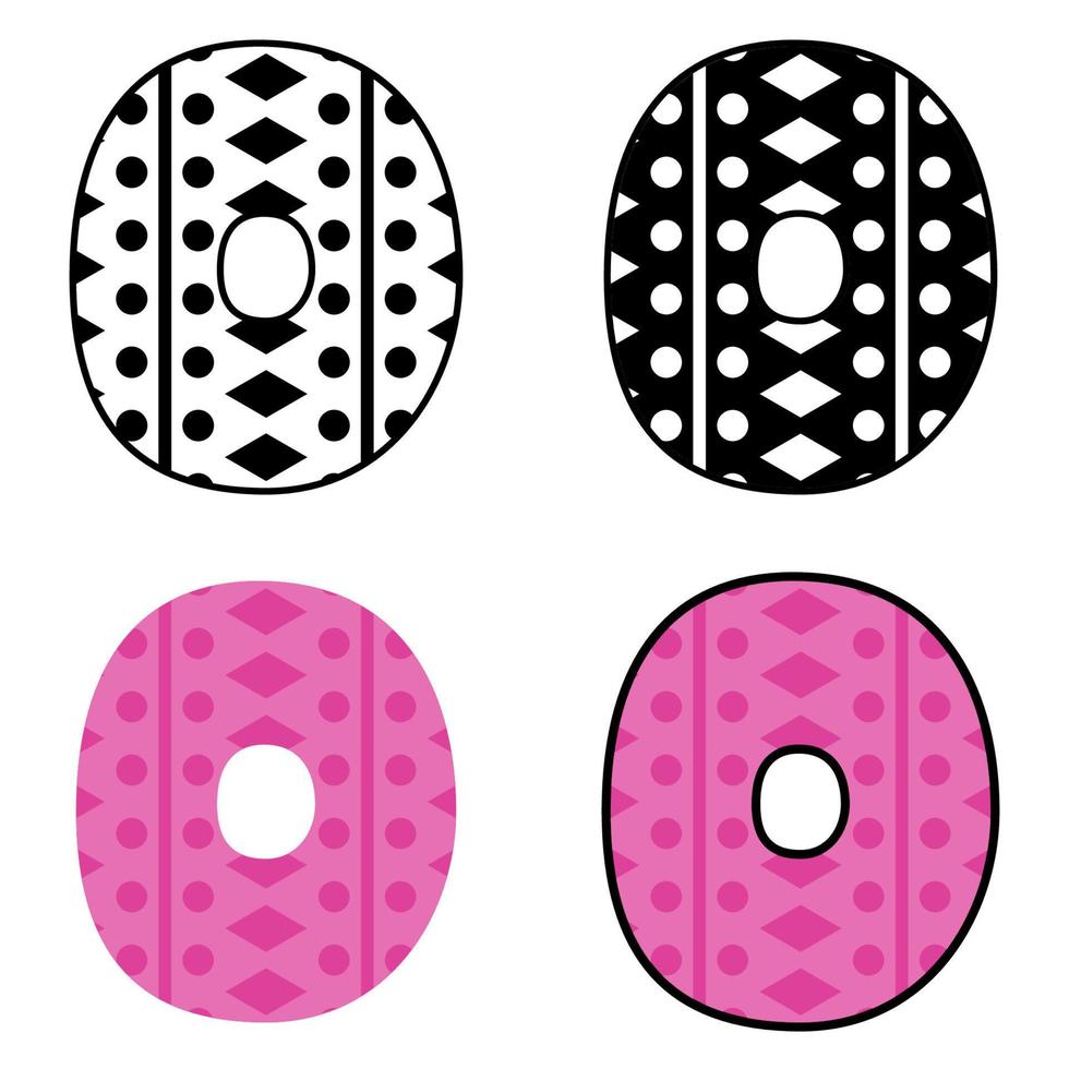 Alphabet O in flat style isolated vector