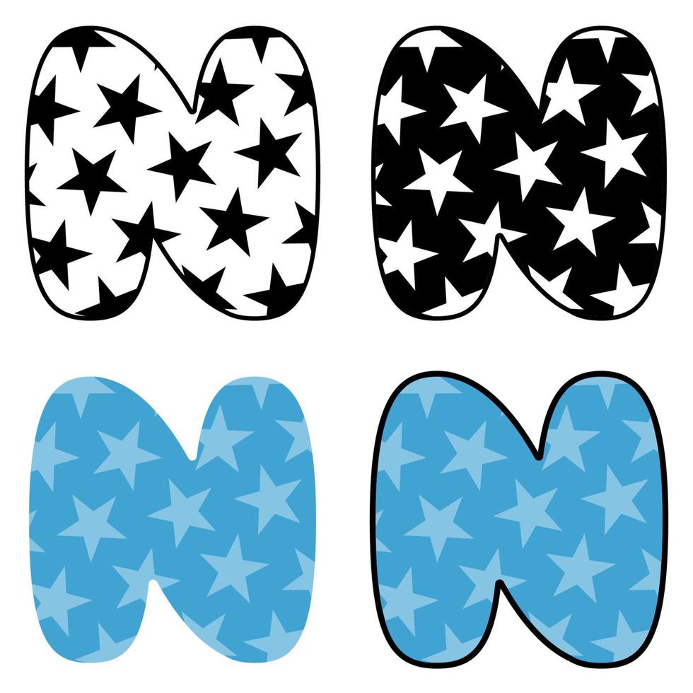 Alphabet N in flat style isolated vector