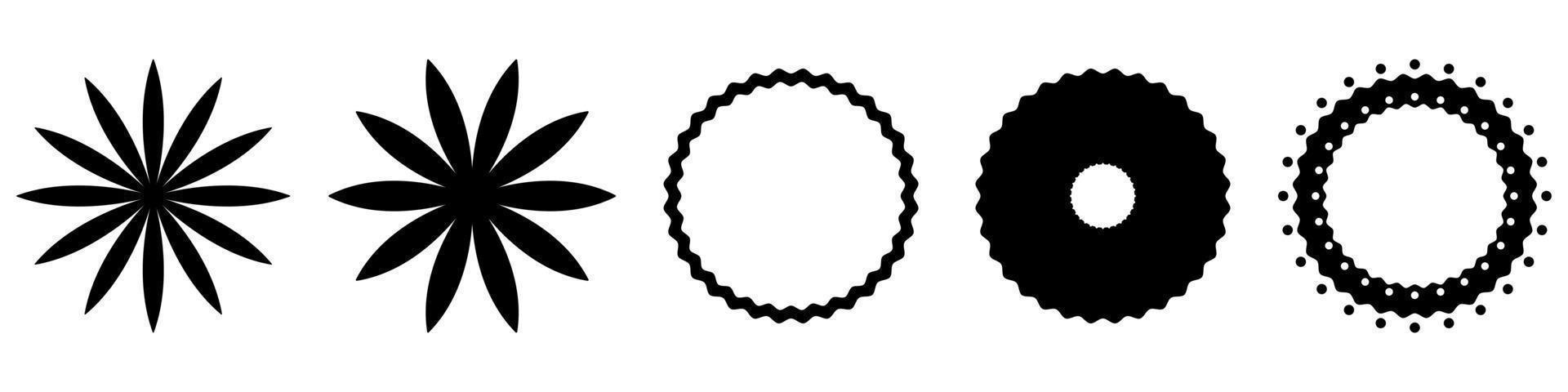 Icon set of decorative circle design element vector
