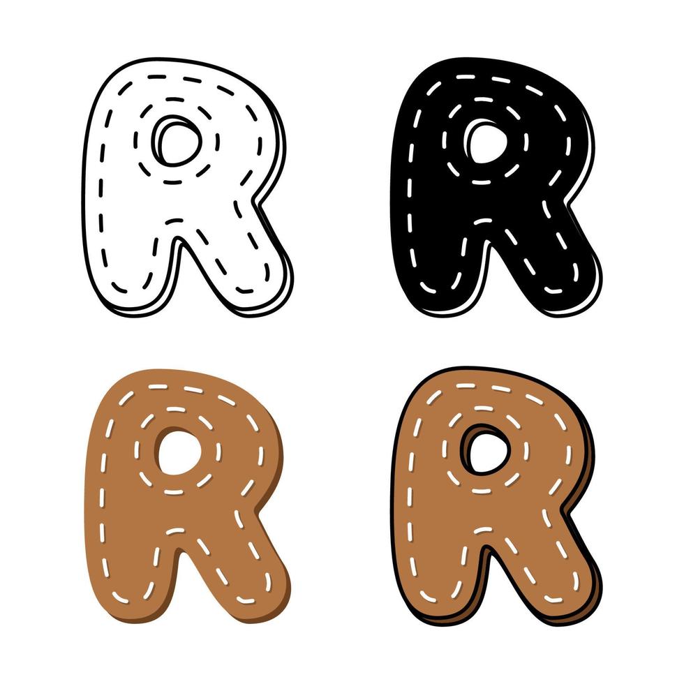 Alphabet R in flat style isolated vector