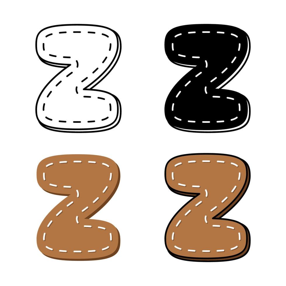 Alphabet Z in flat style isolated vector