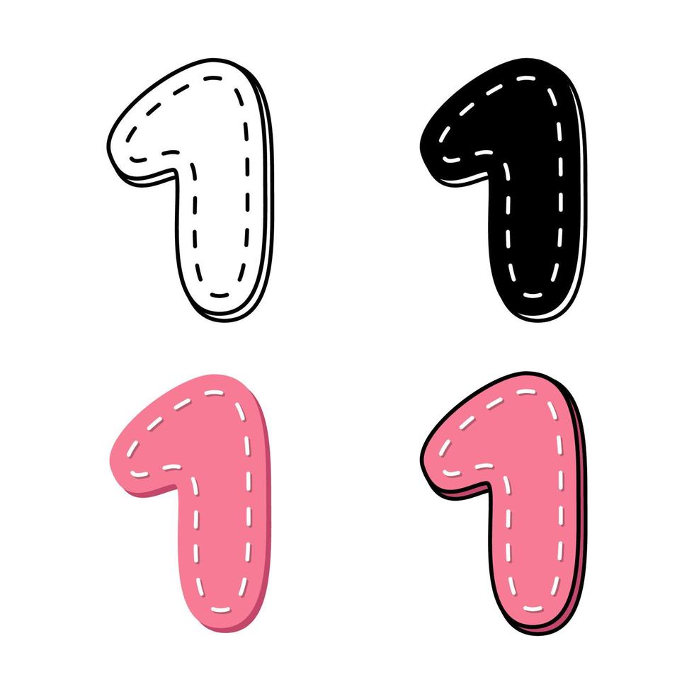Number 1 in flat style isolated vector