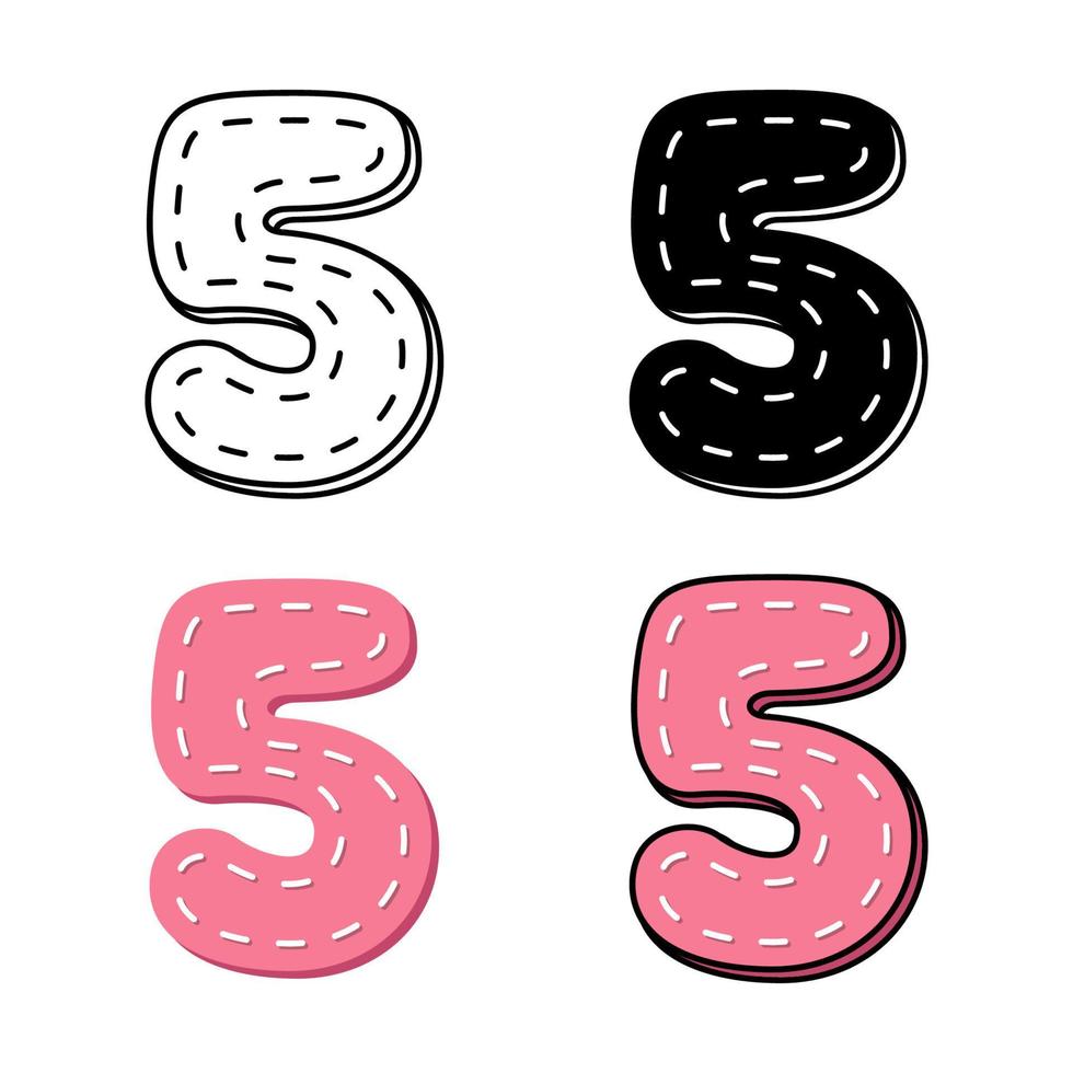 Number 5 in flat style isolated vector