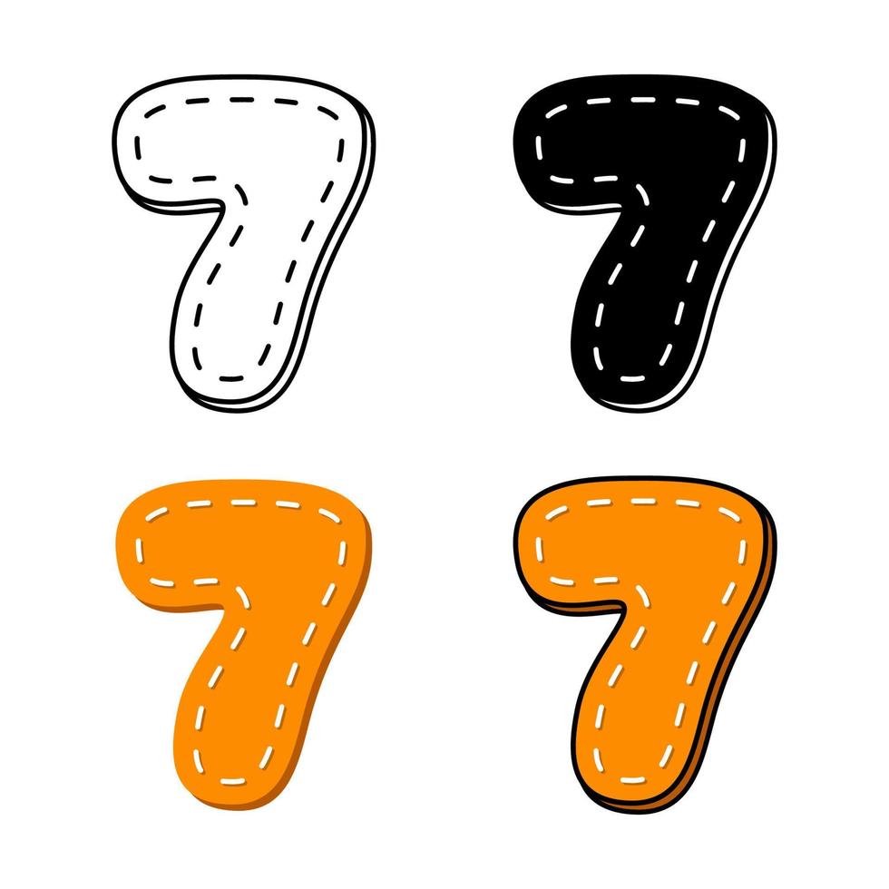 Number 7 in flat style isolated vector