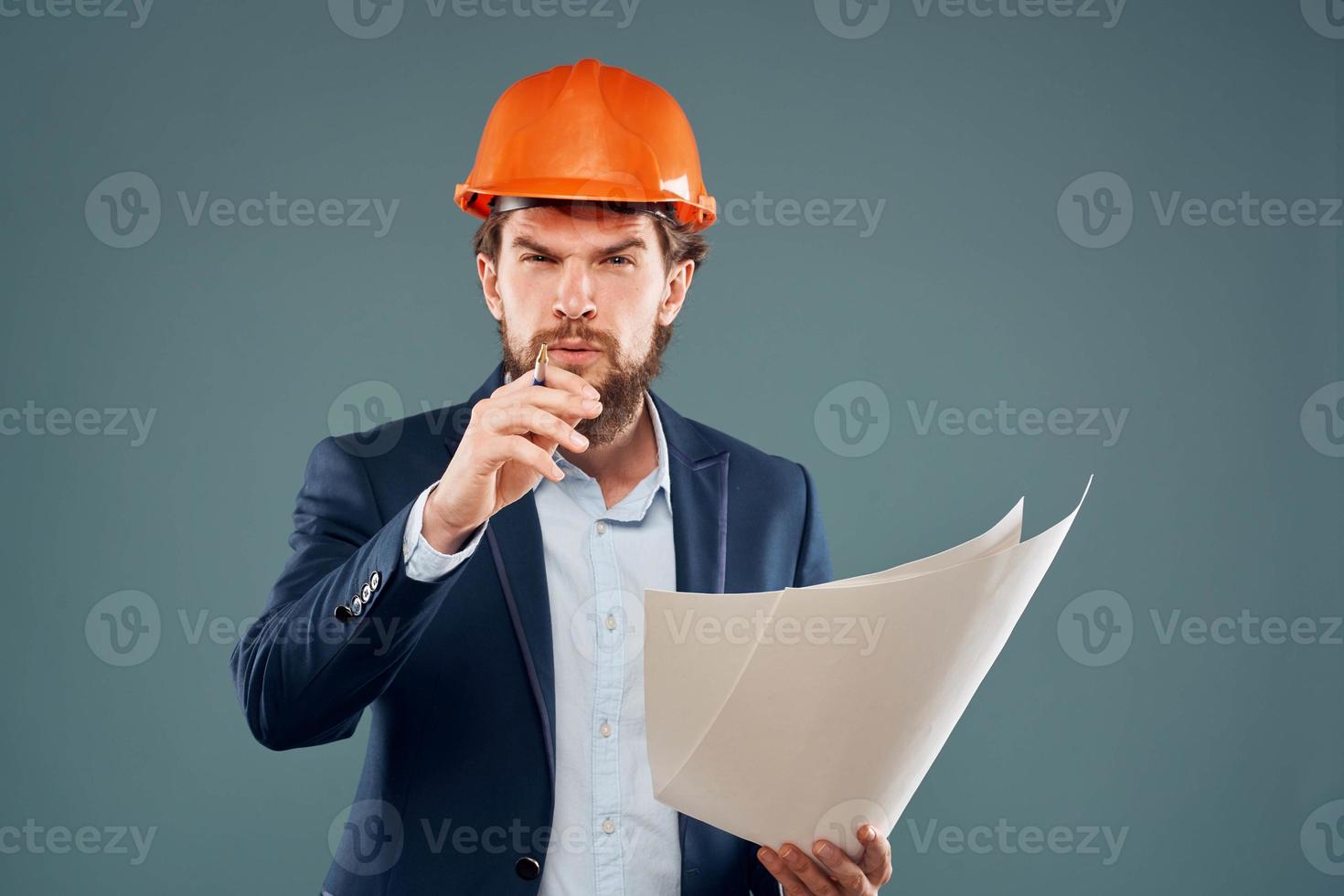 man in suit orange cat industry lifestyle professional construction photo