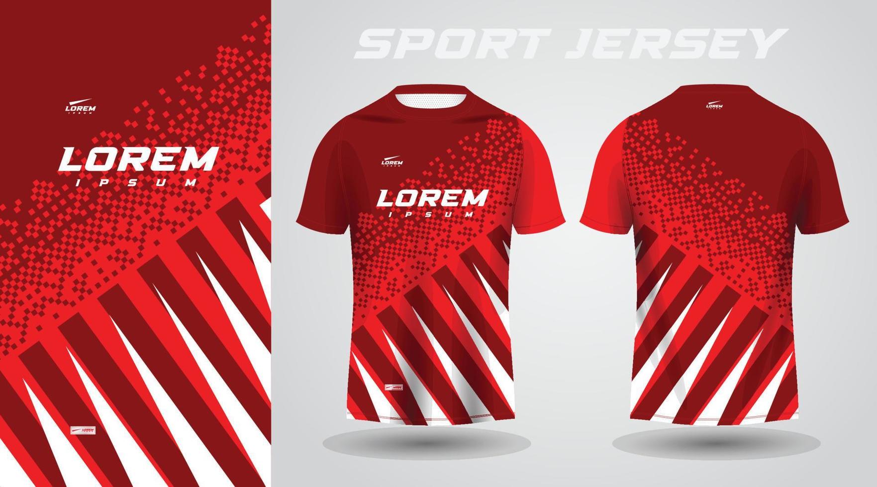 rojo camisa fútbol fútbol americano deporte jersey modelo diseño Bosquejo vector