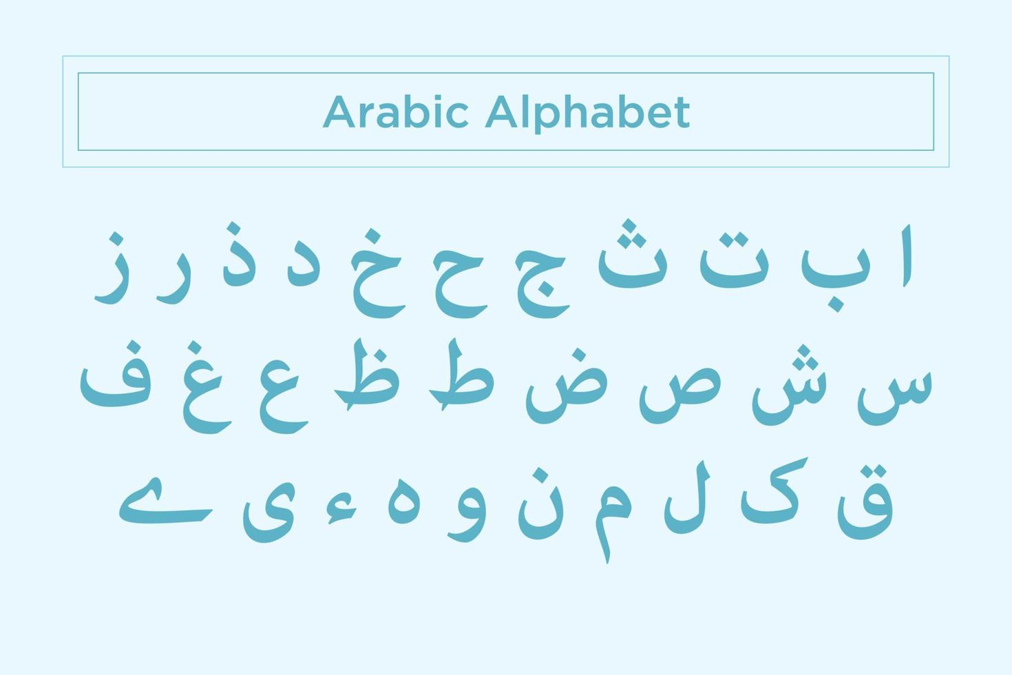 Arábica alfabeto caligrafía fuentes estilo vector