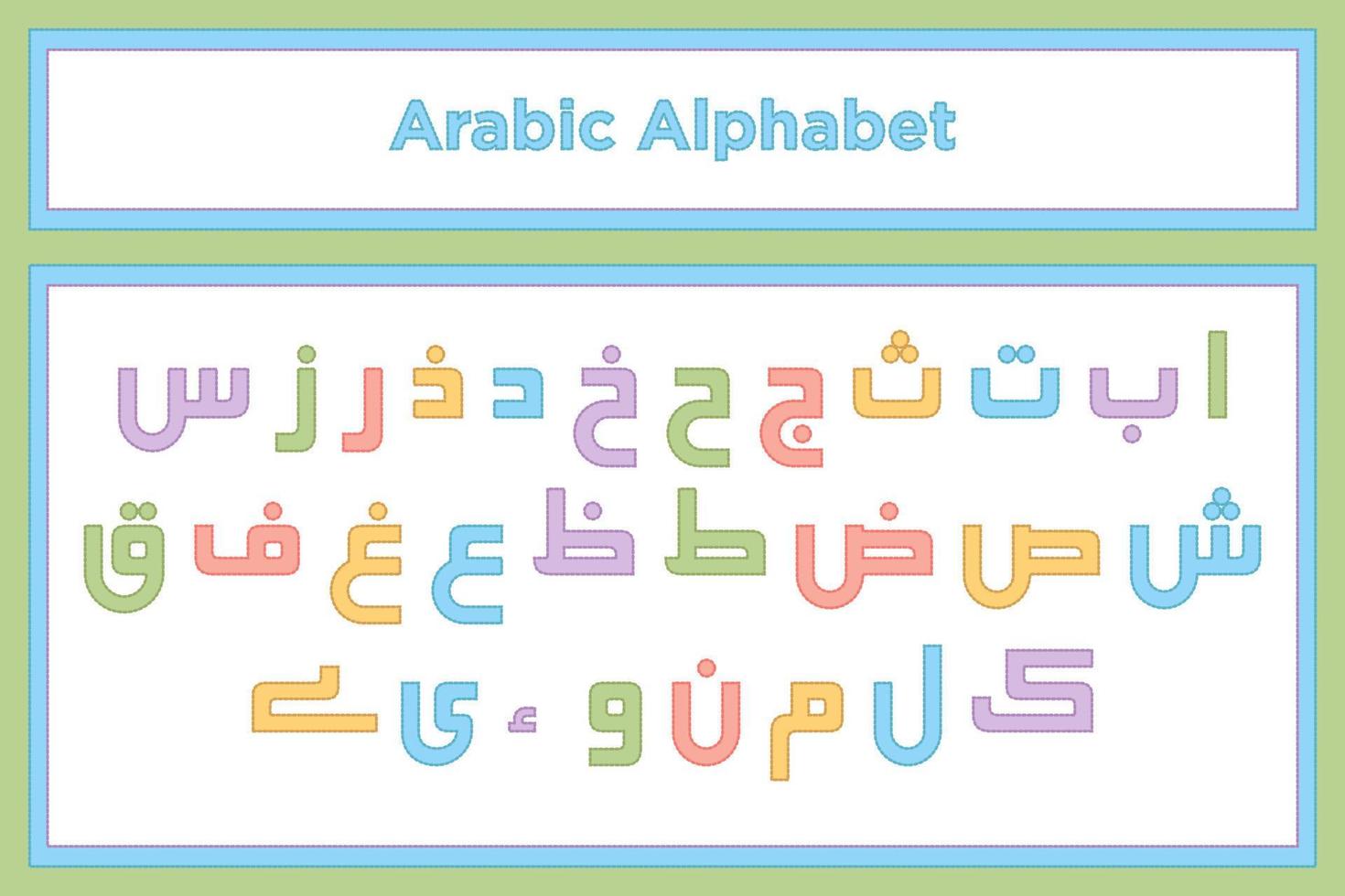 Arabic Alphabet Calligraphy Fonts Style vector