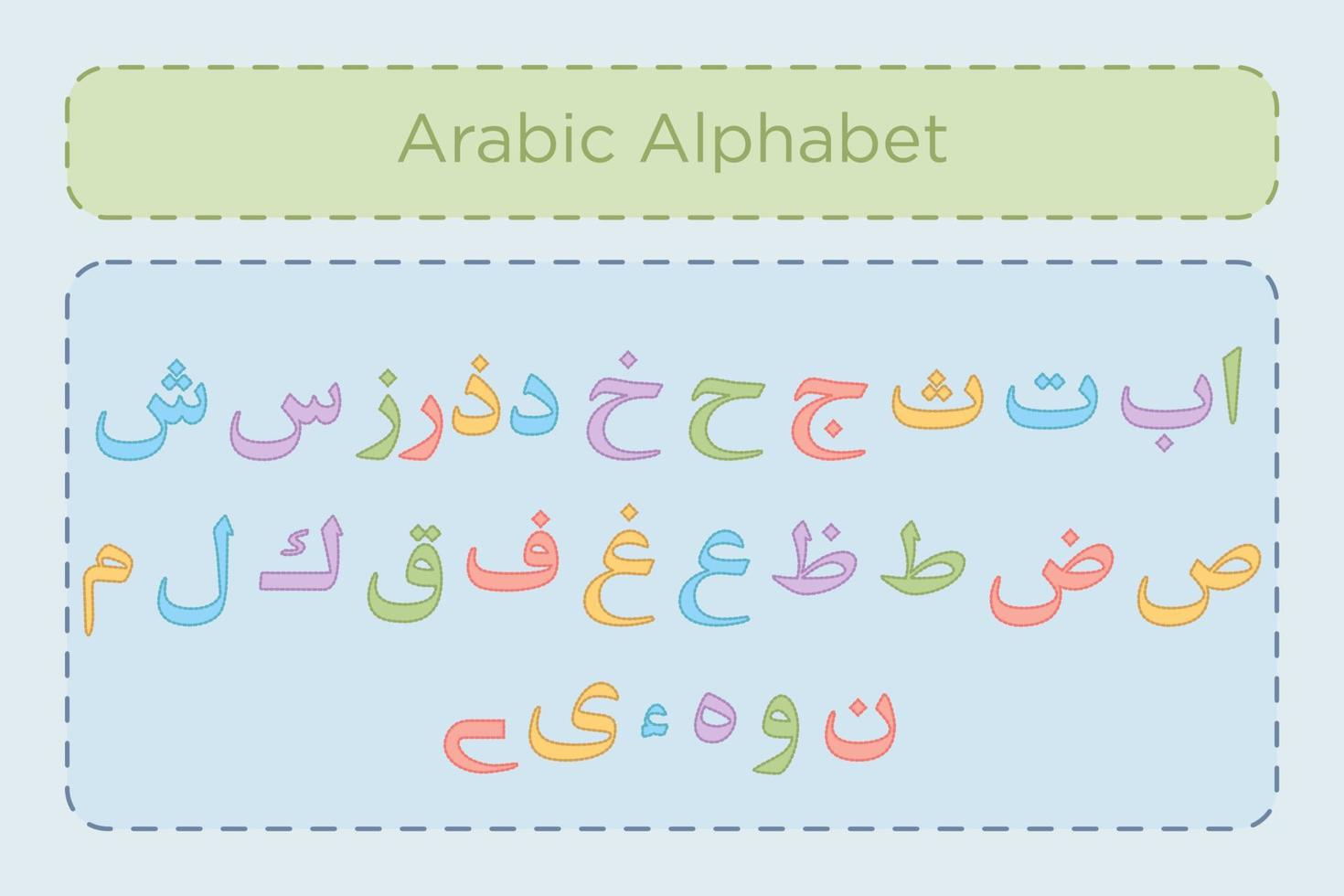 Arabic Alphabet Calligraphy Fonts Style vector