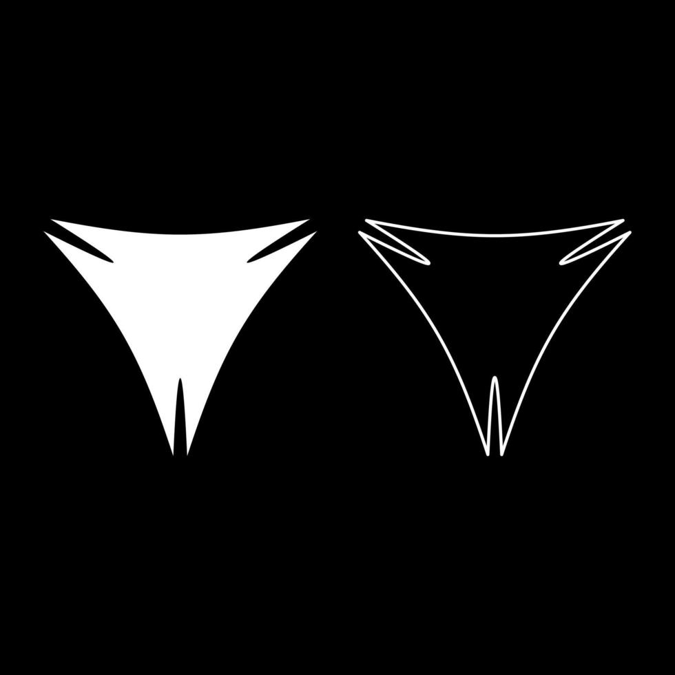 triángulo resumen forma para bandera superhéroe firmar conjunto icono blanco color vector ilustración imagen sólido llenar contorno contorno línea Delgado plano estilo