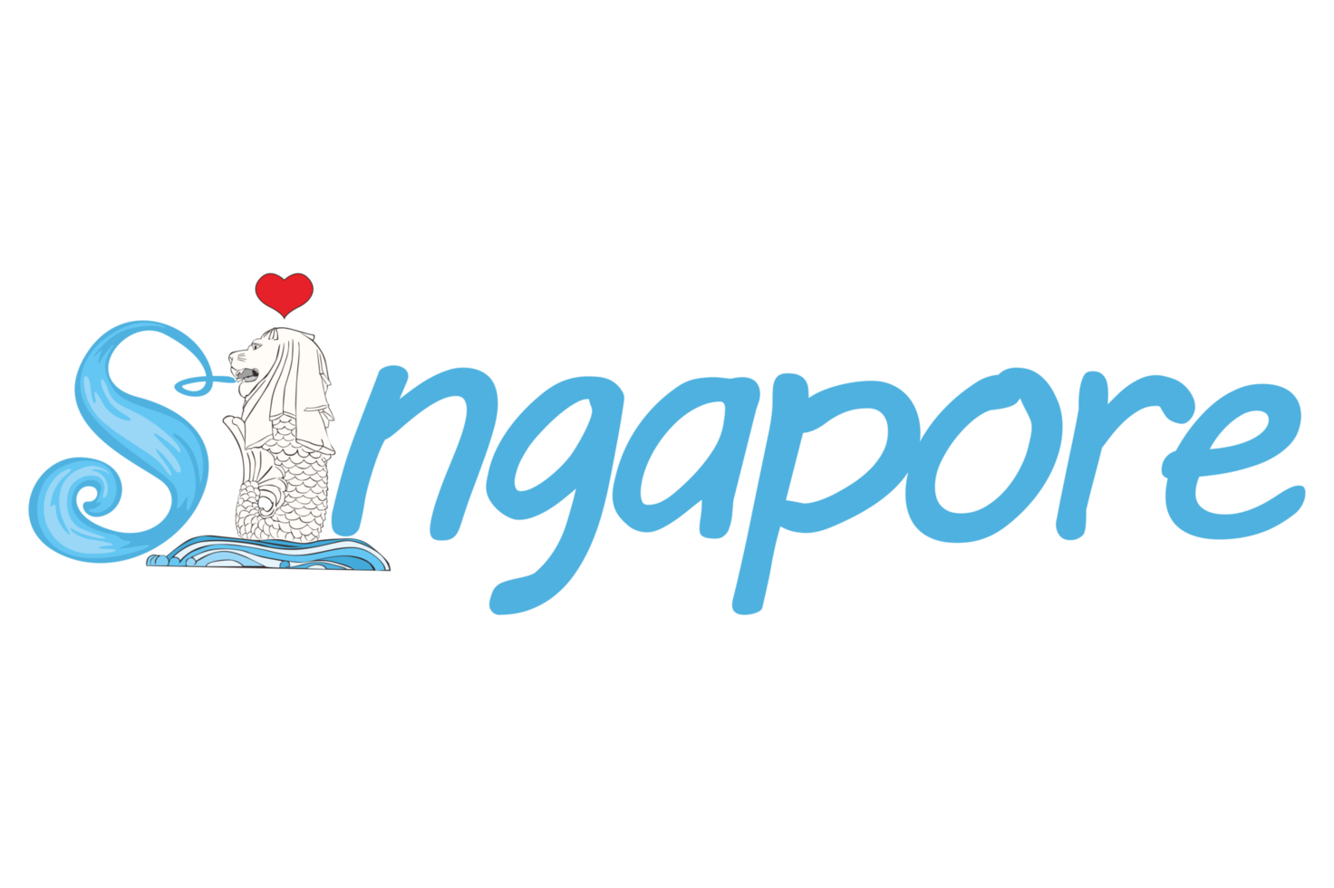 Singapore With Merlion Statue png
