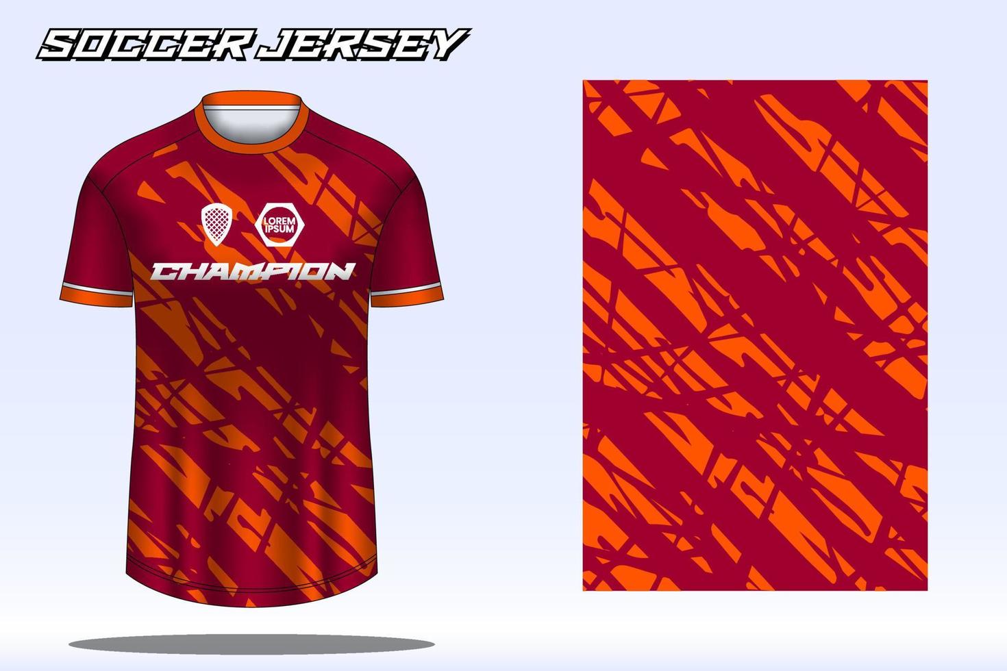 Soccer jersey sport t-shirt design mockup for football club vector