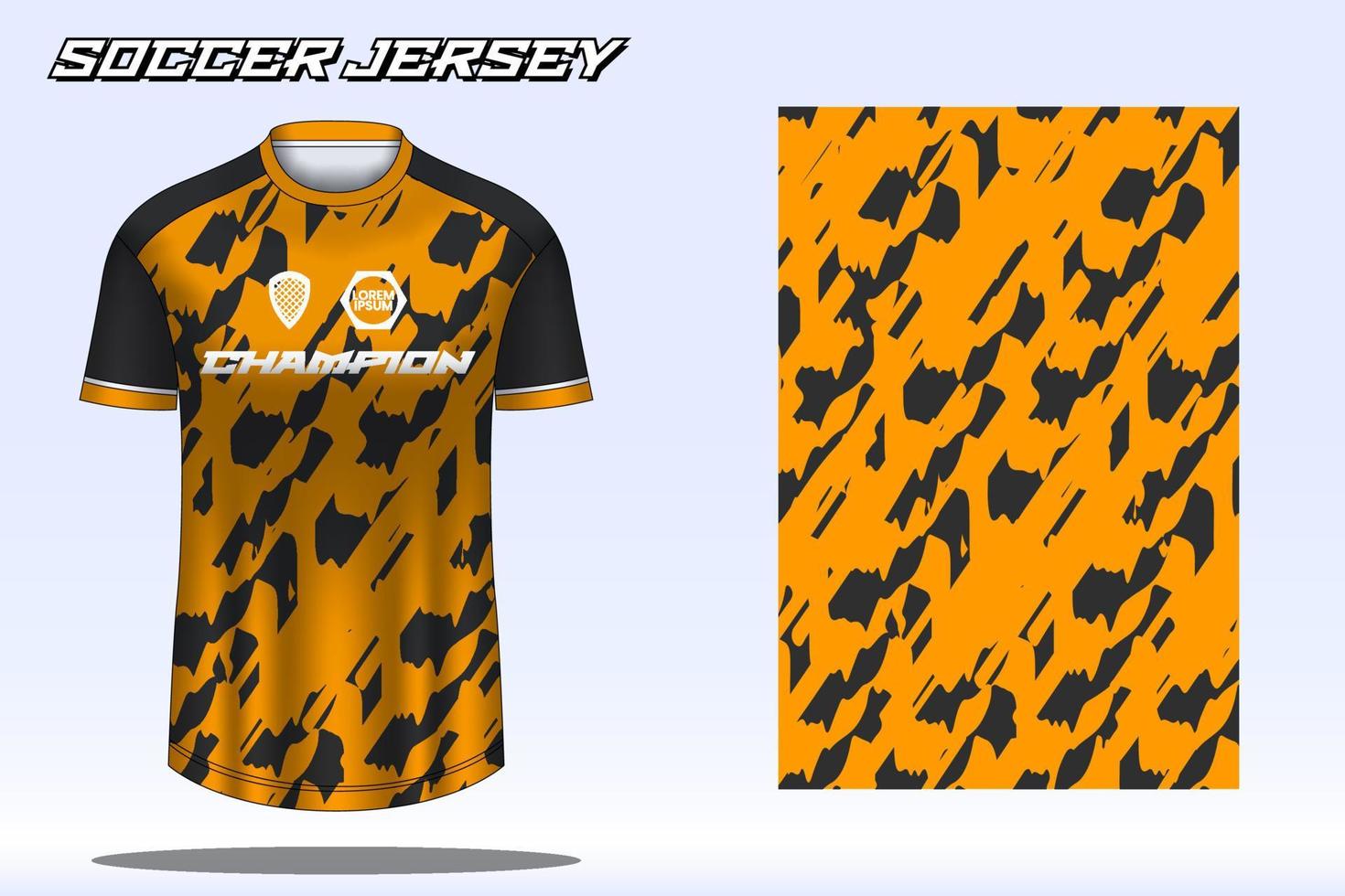 Soccer jersey sport t-shirt design mockup for football club vector