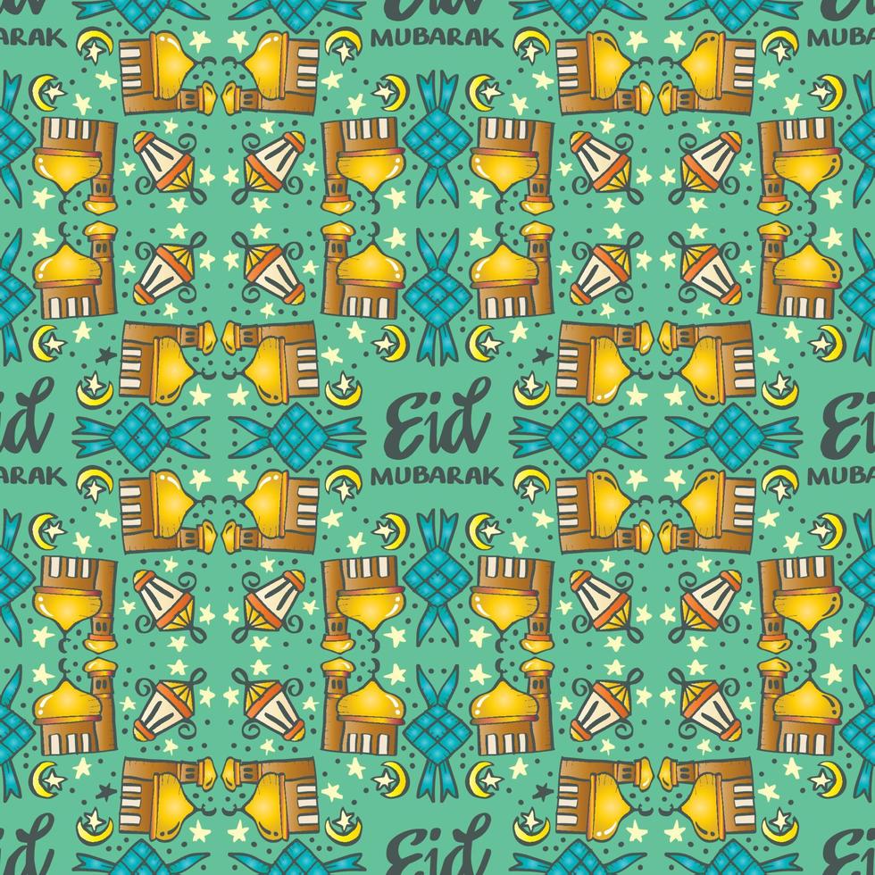 Seamless pattern Eid Mubarak background. vector